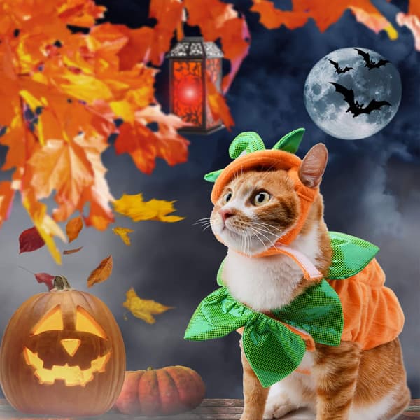 1 ST Kattekostume, Halloween Kattekostume Græskar Cosplay Kostume, A