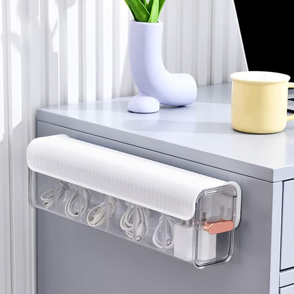 Wall Mounted Underwear Organizer, Dustproof Wall Mounted Drawer Storage Box, Removable Sock Divider (White)