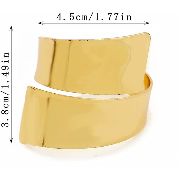 Metallservettringar, 6 stycken Guld Servettring, servettringar, ihåliga metallservettringar, servetthållaröglor för bordsdekorationer, bröllop, middag (guld)