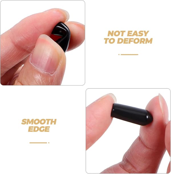 250 Pcs Black 5mm Inner Diameter Pegboard Hook Tip Protectors PVC Thread Protectors