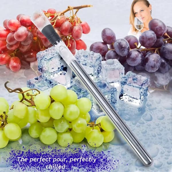 4-pack Stainless Steel Wine Chiller with Wine Cooling Stick and Aerator Function