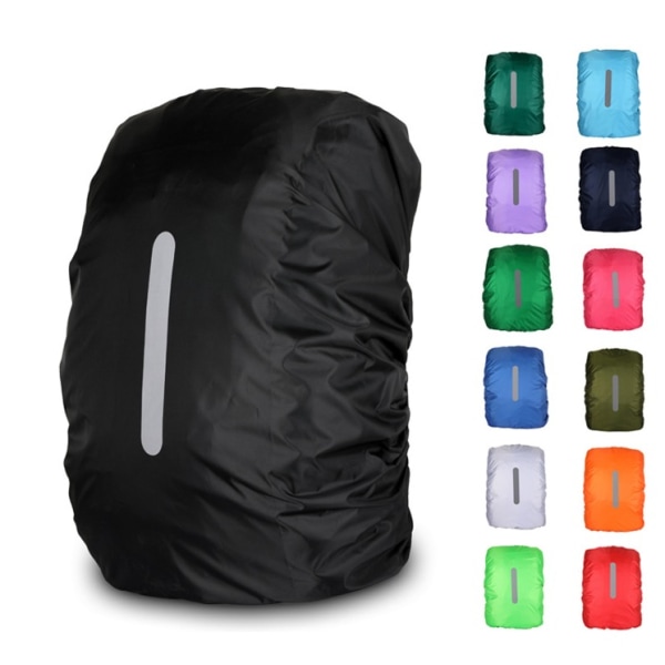 Regnbetræk rygsæk Vandtæt regnbetræk skoletasker med justeringsspænde med reflekterende strimler L (55-65L), blå + rød