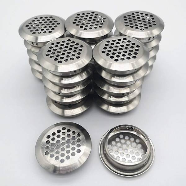 27 stk. 35 mm Rustfrit Stål Ventilationsgitter Rundt Mesh Åndbar | Til Køkkenmøbler Rustfrit Stål Ventilation Mund | Til Skab C
