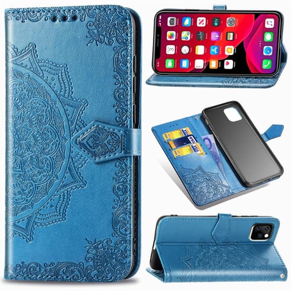 Kompatibel med iPhone, iPhone 11 - Mandala-pung - Blå Blue Blå