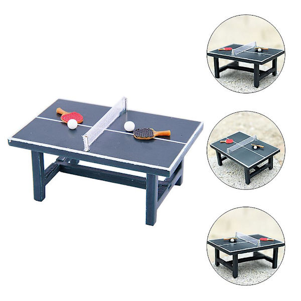 Bordtennisbord Leke Mini Bord Ornament Miniatyr Sportsutstyr Dukke Sportsleketøy