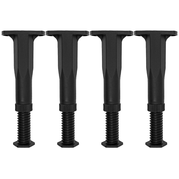 4 kpl Sängirungin Tukijalkaa Sängyn Keskituen Säädettävät Sängyn Tukijalat Musta 21X8.8CM