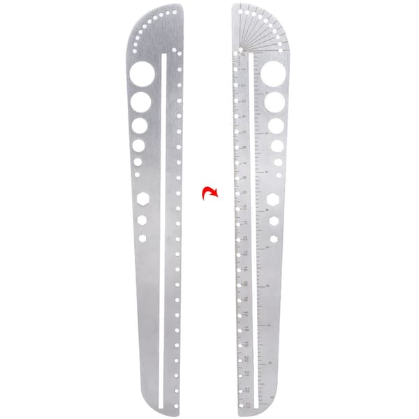 Skull Ruler Multifunctional Stainless Steel Compass Protractor Measuring Tool