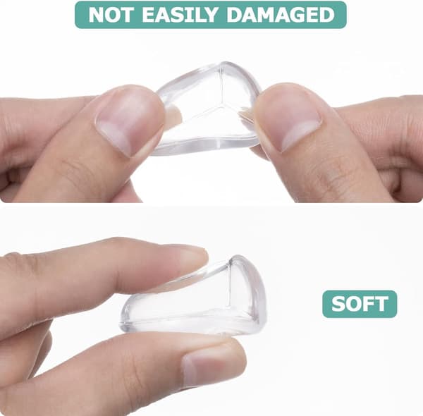 20 Anti-Collision Corners - Silicone, Transparent Corner Protector - for Furniture's Sharp Edges - Child Safe