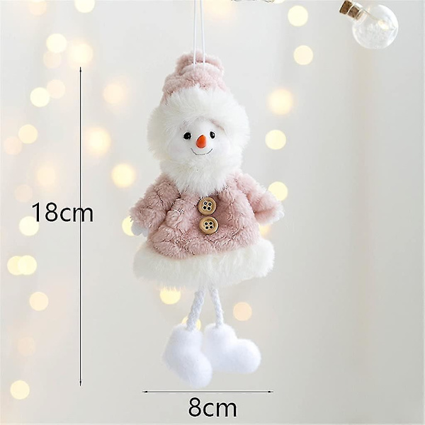 Pink Juletræsplysengel Pige Snemand Vedhæng Julemand Snemand Dukke Ornament Juletræ