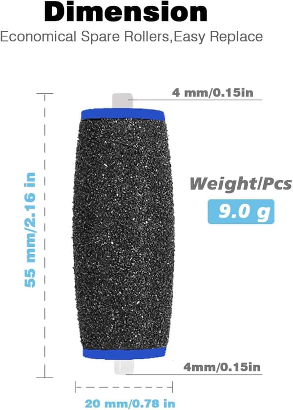 12-pack extra utbytesrullar för Amope Medi, kompatibla med Foot File 6 & 6