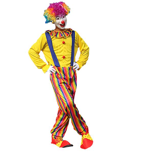 Carnival Clown Costume Halloween Masquerade Voksen klovnedrakt dress for menn fest - størrelse 4xl (zc-002 5XL