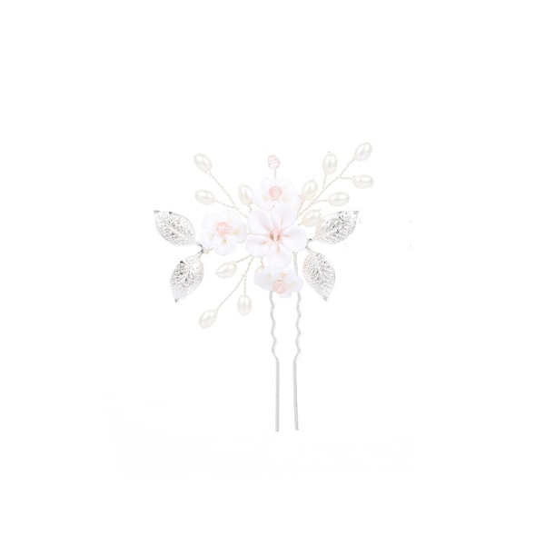 5 stycken kreativa hårnålar med pärlblommor, U-formade hårnålar, handgjorda hårnålar med pärlor, hårklämmor, hårtillbehör för flickor, kvinnor och damer