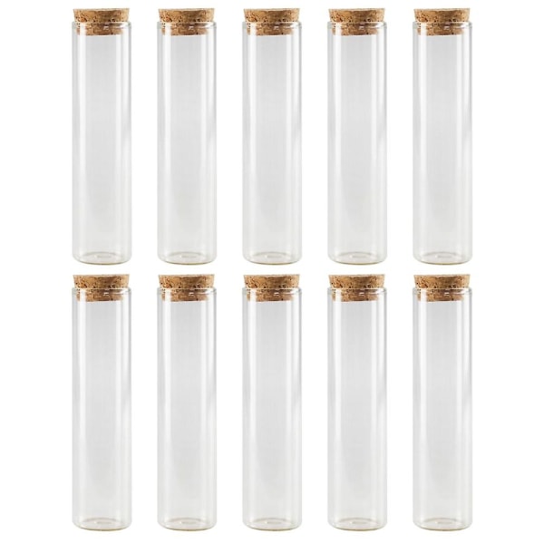 10 stk gjennomsiktige flasker Organisering av klart glass med lekkasjesikre korklokk Glassunderrør 12x3 cm 12x3cm