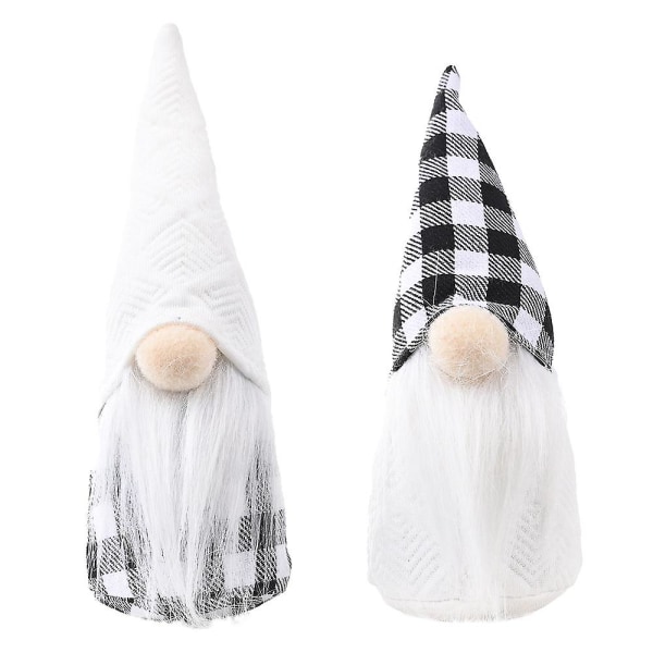 Christmas Faceless Gnome Handmade Faceless Doll, Black And White Plaid Forest Old Man Doll, Christmas Decorations