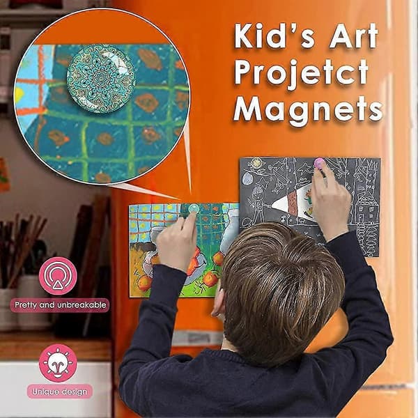 Kylskåpsmagneter - Dekorativa 3D-glas anslagstavlemagneter med Mandala