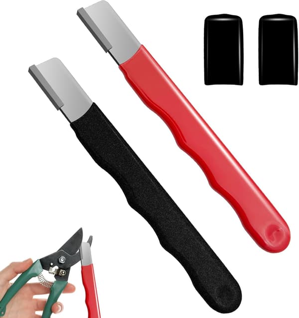 2 Pieces Garden Tool Sharpener, Garden Tool Sharpener for Knife, Garden Knife Sharpener for Hedge Shears, Mini Sharpener for Gardening