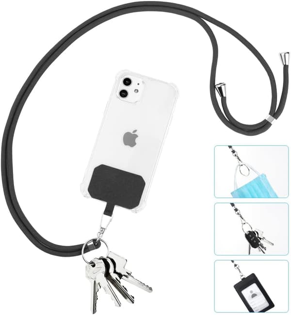 Adjustable Universal Phone Lanyard, Neck Strap, Shoulder Strap, Wrist Strap, Compatible with Most Phone Cases [JUN]