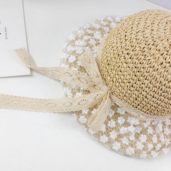 Foldbar Stråhat Kvinder Anti-UV (beige), Dame Strå Panama Solhat