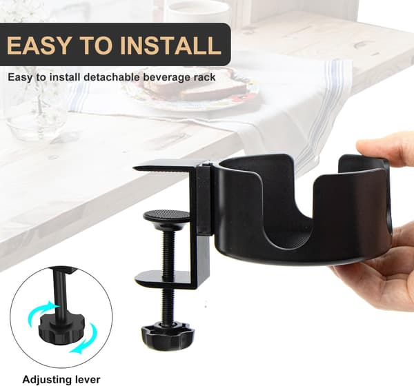 Anti-søl Koppholder Skrivebordskoppholder, Universal Koppholder i Rustfritt Stål Klemme 1 Stykk