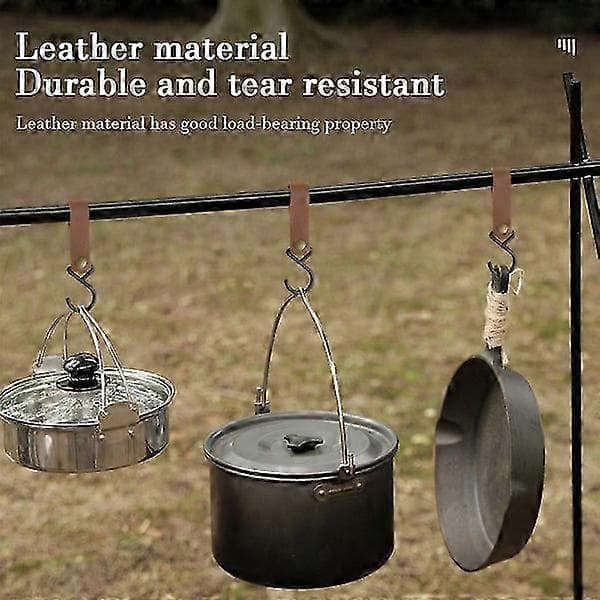 Nahkaiset S-koukut, metallikoukut ripustukseen, retkeilykoukku p