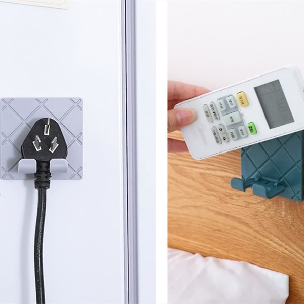 Pluggkrok Plastkrok Multifunktionell Pluggkrokar Självhäftande Krokar för Dörrkrokar, Handdukskrokar, Nyckelkrokar, Vägg, Dekorationskrokar (8 st, Svart+vit+grå)