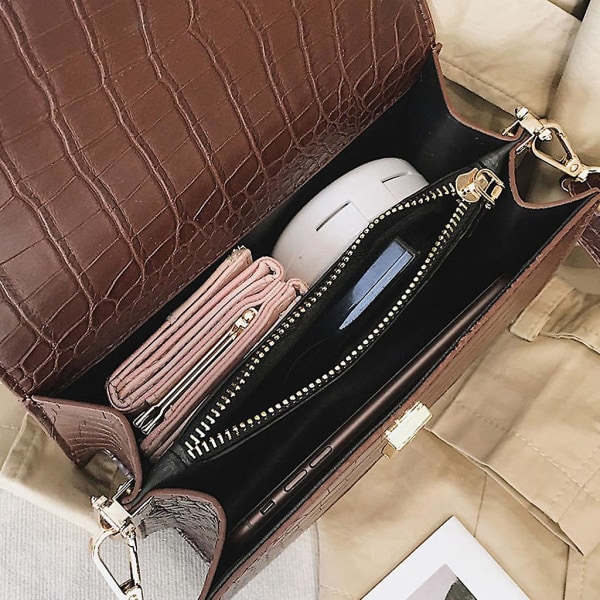 Damer og jenter Mote Lær Håndveske Skulder Dame Crossbody Bag Tote Messenger SBlack