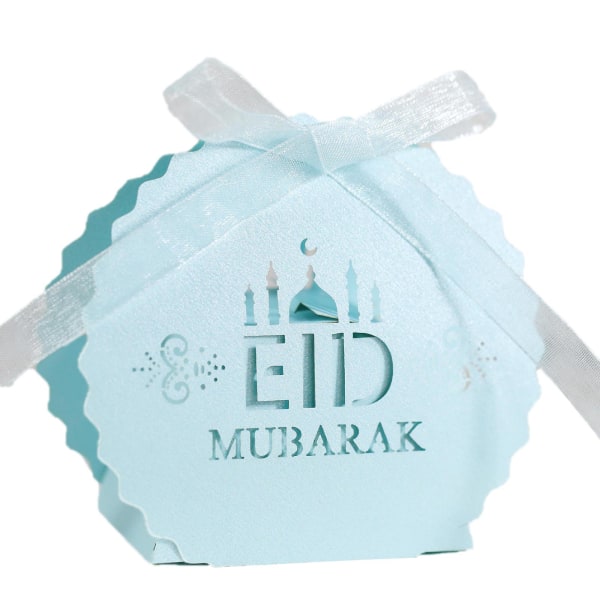 Blue50pcs Mubarak Candy Box Decoration Wedding Party Favor Chocolate BagsBlue