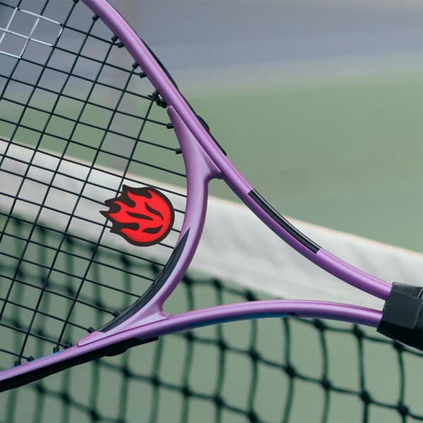 2 pcs. Silicone Vibration Dampeners for Tennis Racket with Flame Design, Red Shock Absorbers