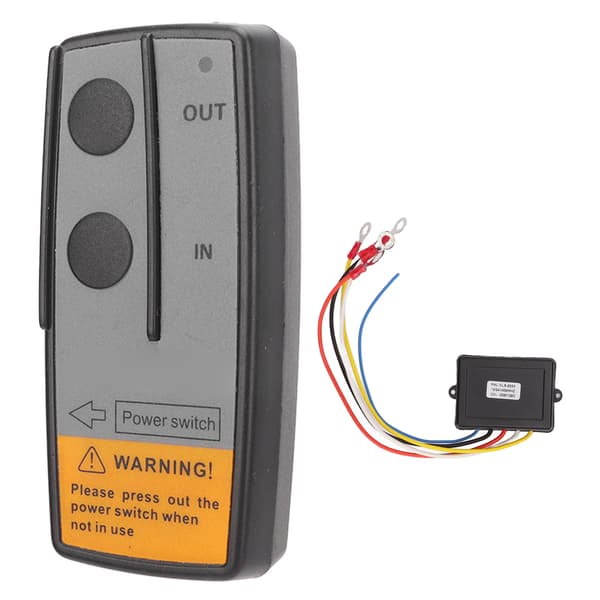 Universal Wireless Winch Remote Control Switch Electric Winch Controller with 434MHZ Receiver for ATV Black