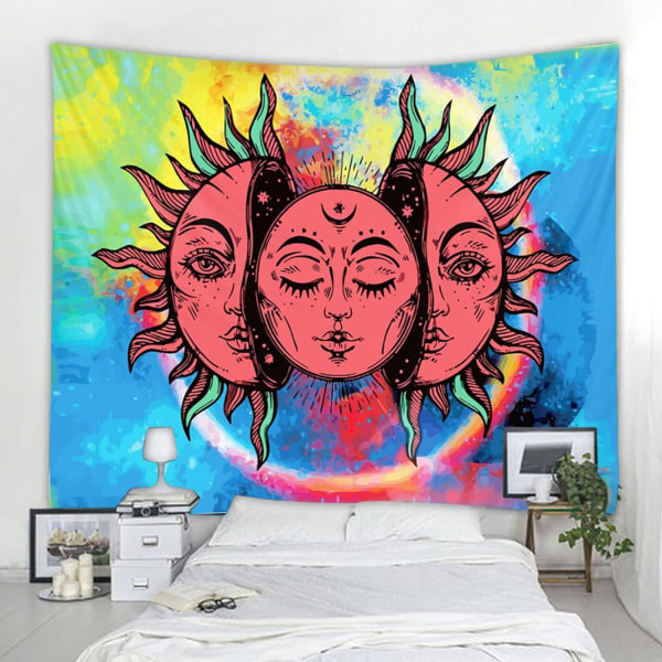 Hængende håndklædetapet, solgudindemønster Vægophæng til soveværelset Stue Baggrundskunstindretning (200*150 cm)