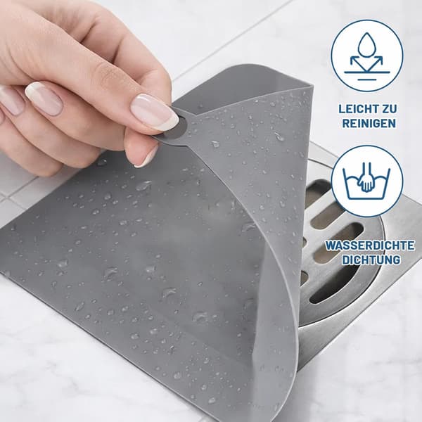 (White & Grey) 4 Pieces Odorless Silicone Drain Plug, 14.7cm Odorless Shower Plug, Sink Plug for Kitchen, Bathroom, Laundry Room