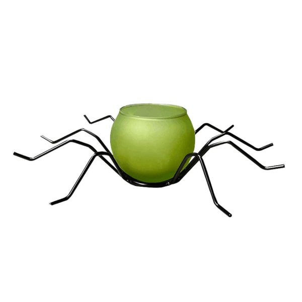 Halloween Iron Spider Lysestake Dekorasjon Metall Telysholder LysestakeSGgrønn