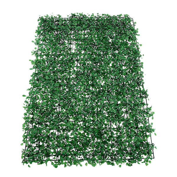 Kunstig Interlocking Græs Tæppe Balkon Dekoration Blad Privatlivs Skærm Grøn 60x40cm