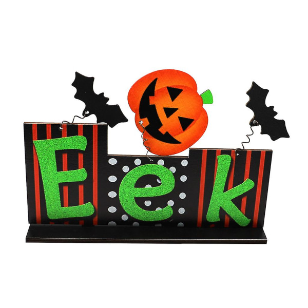 Halloween-puinen riippuva kyltti seinälle ja ikkunaan, puinen riippuva kyltti kummitustalo-koriste D