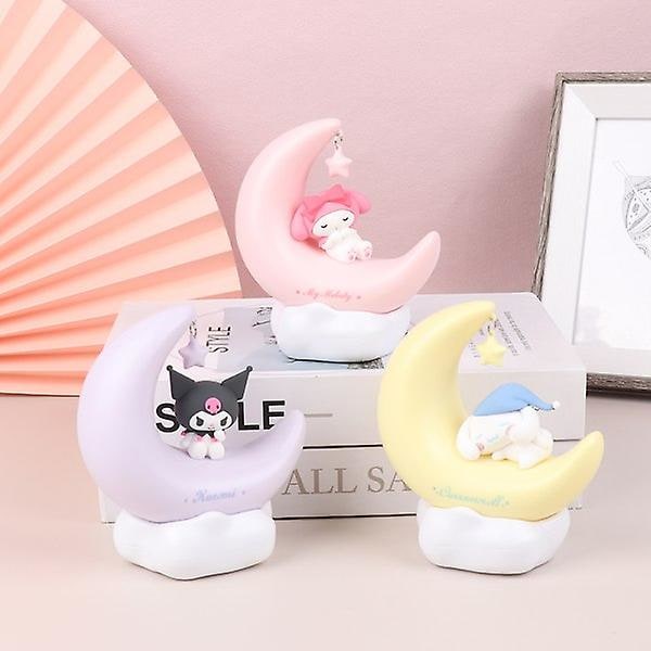 Måne LED Lys Anime Kuromi Cinnamonroll Ornament Natlampe Db A