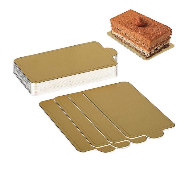 Mini Papirkagebunde, 100 stk Guld Mousse Kagebrætter Kage Papirplader Til Bryllup Fødselsdag Kvadrat