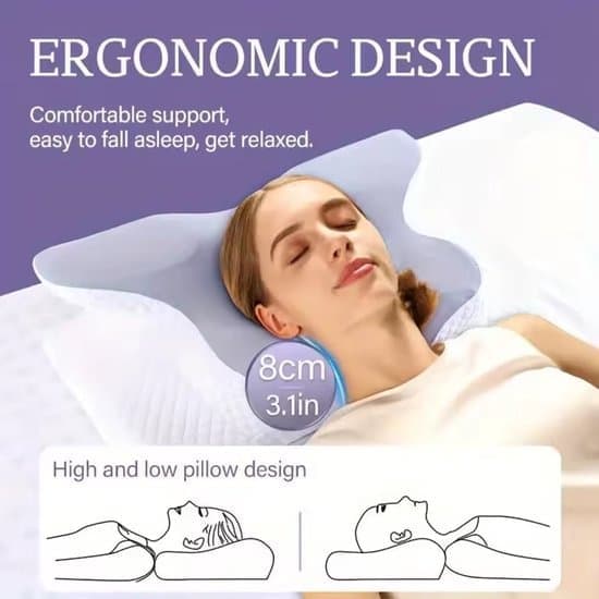 Orthopedic Memory Foam Pillow Butterfly Sleeping Neck Support Cervical Slow Recovery [Ho]