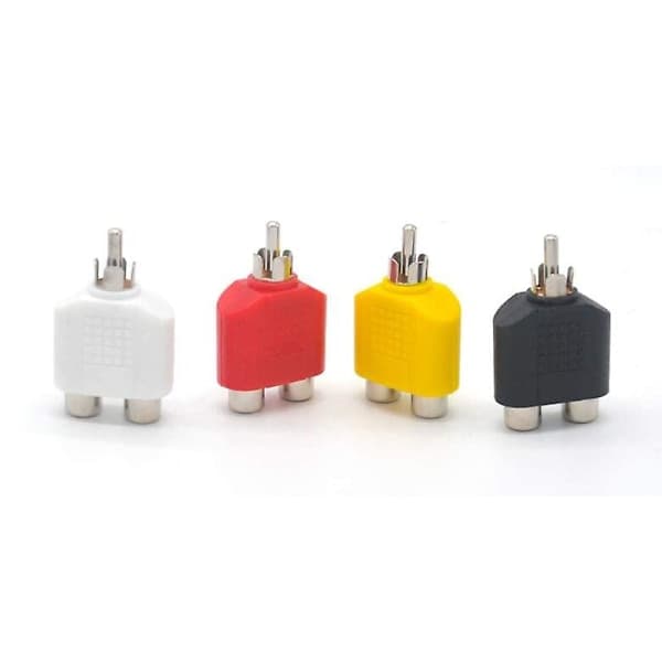 4-pak RCA-splitter han til dobbelt hun RCA Y-adapter Dobbelt RCA hun adapter