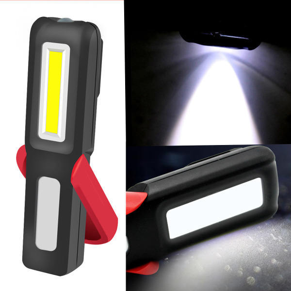 Rødt arbejdslys, genopladeligt USB genopladeligt LED håndholdt lampe, COB mekanisk inspektionslampe til bilreparation, garage, kamera