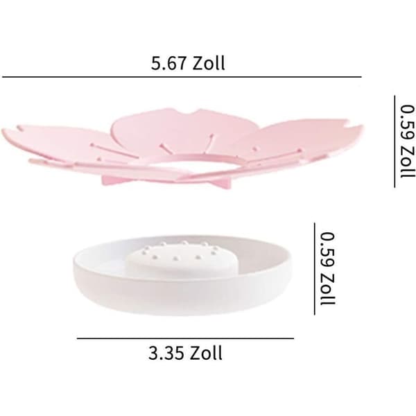 Soap Dish with Drainage, Decorative Flower Soap Dish, Double-Layer Soap Dish, Sponge Holder for Bathroom, Kitchen (White) - Fei Yu