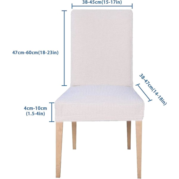 Ebeta 6 kpl Tuolin Päällinen Tuolin Päällinen Sisustus Venytettävä Päällinen Spandex-materiaali Tuolin Päällinen Elastisen Nauhan Säädön (Valkoinen Norsunluu, 4 kpl