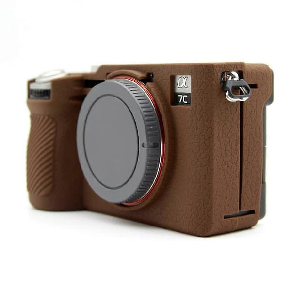 g4n Silicone Protective Case with Litchi Texture for Sony A7CR A7C II P8A Anti-collision Camera Cover - C