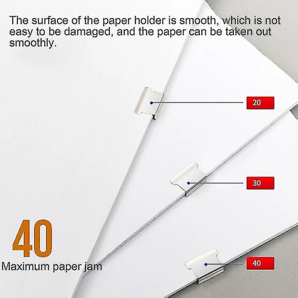 Clip Push Häftapparat Fixerade Klipp Häftapparat Bindande Klipp Återanvändbar Bärbar Pushklämma Skadar Inte Papper För Transparent Vit Transparent White