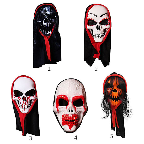 Läskig Mask Scare Evil Demon Helhuvud Spelmask Cosplay Halloween Party Kostym Rekvisita Vuxen Kvinna Man Stil 5