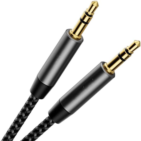 3,5 mm äänikaapeli AUX-liitäntään, musta, 1 m