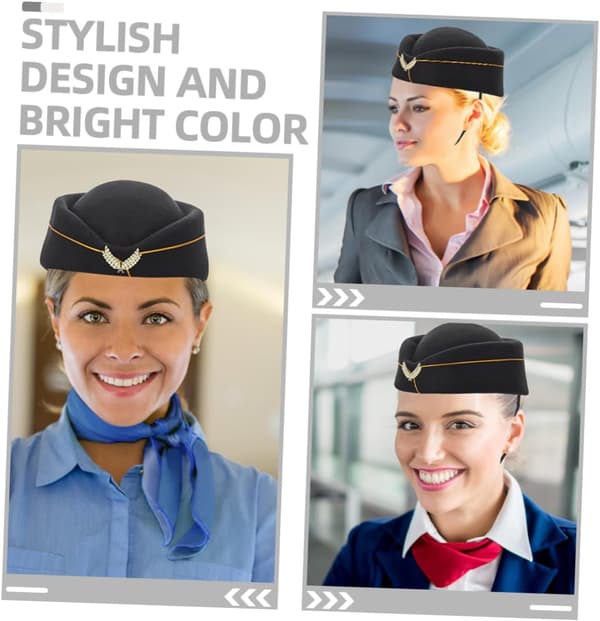 2 stk. stewardessehat stewardesse Cosplay Baret Hat til festoptræden, bånduniform