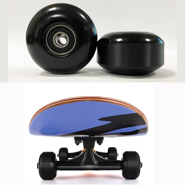 4 stk (hvite) Skateboardhjul 52mm 95A, PU 80% Elastisk Erstatningshjul med ABEC-9 608 RS Kulelager for Skateboards