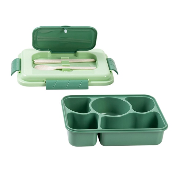 Lunchbox för barn, Bentobox för vuxna, Lunchlådor för vuxna/barn/småbarn, 1600 ml - 5 fack Light green