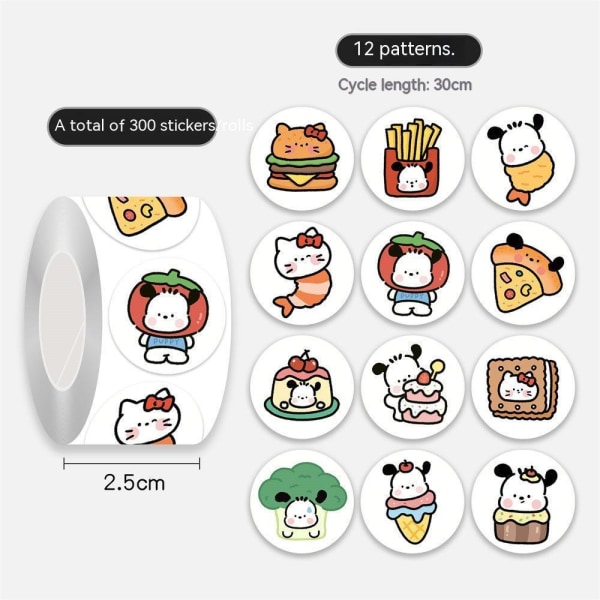 Stickers On , Colorful Seal Labels Food Series Closure Stickers Stickers