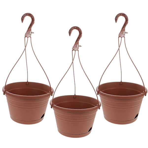 3 st Hängande Planter Plast Hängande Växtkruka Korg Hängande Blomkrukor För Hem Balkong Röd 25x25c